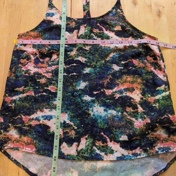 H & M, watercolor, racerback, spaghetti strap tank top, women's size 4 A8 - Picture 5 of 7